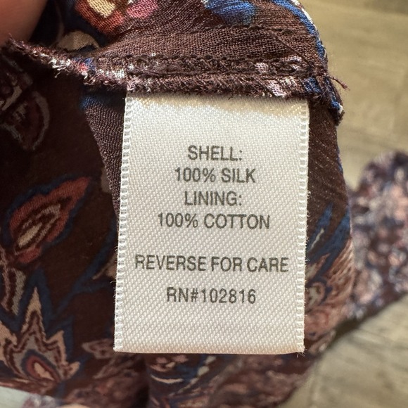 GARNET HILL Dress Floral Sheath Cottagecore Silk 10 Missing liner - Picture 7 of 9